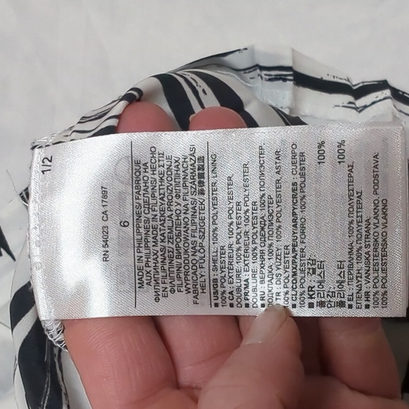 Banana Republic Factory Black & White Striped Pleated Preppy Tennis Skirt Size 6 - Picture 6 of 7